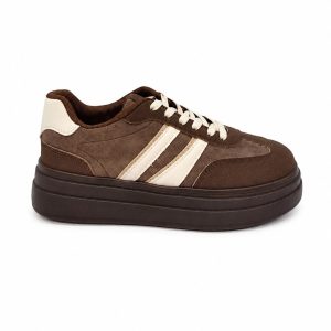 Γυναικείο Sneaker με Ρίγες και Καφέ Αποχρώσεις LY927 PLATO ΚΑΦΕ