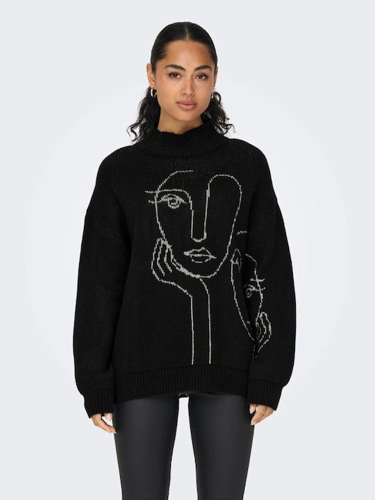 ONLY ΓΥΝΑΙΚΕΙΑ ΠΛΕΚΤΗ ΜΠΛΟΥΖΑ ONLVISO LS HIGH NECK KNT 15302117 BIRCH/BLACK - Image 6