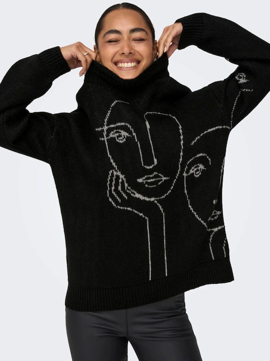 ONLY ΓΥΝΑΙΚΕΙΑ ΠΛΕΚΤΗ ΜΠΛΟΥΖΑ ONLVISO LS HIGH NECK KNT 15302117 BIRCH/BLACK - Image 4